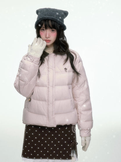 BIBIBENCY - Brown Polka Dot A-Line Knit Skirt with Bow Details