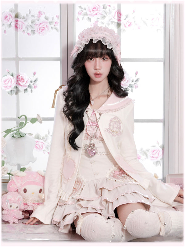KYOUKO - My Melody Pink Vintage Tea Party 5-Piece Outfit Set