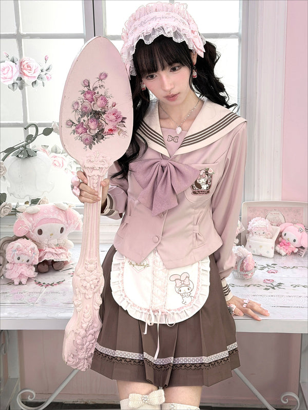 KYOUKO - My Melody Cocoa Strawberry Sailor Top and Skirt Set