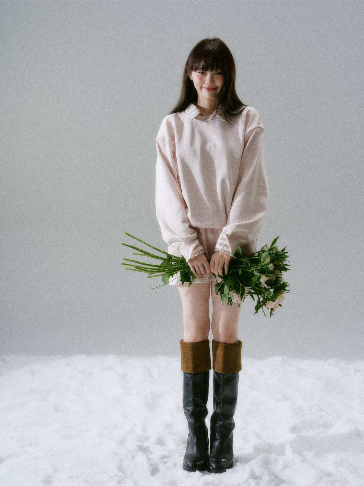 LOST FOREST - Radiant Seasons Japanese Collegiate Sweatshirt & Skirt Set – Pink