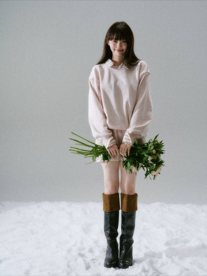 LOST FOREST - Radiant Seasons Japanese Collegiate Sweatshirt & Skirt Set – Pink