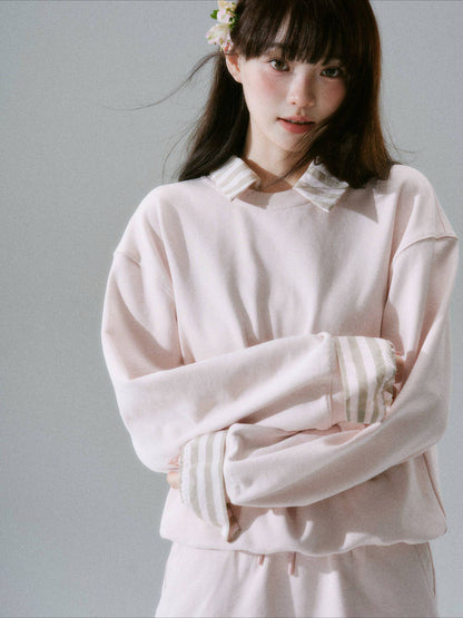 LOST FOREST - Radiant Seasons Japanese Collegiate Sweatshirt & Skirt Set – Pink