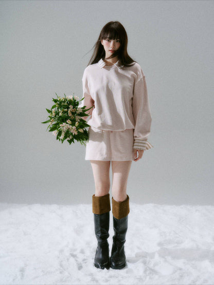 LOST FOREST - Radiant Seasons Japanese Collegiate Sweatshirt & Skirt Set – Pink