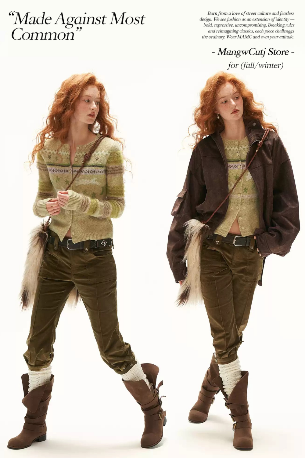 MAMC - Green Fair Isle Rabbit Knit Cardigan