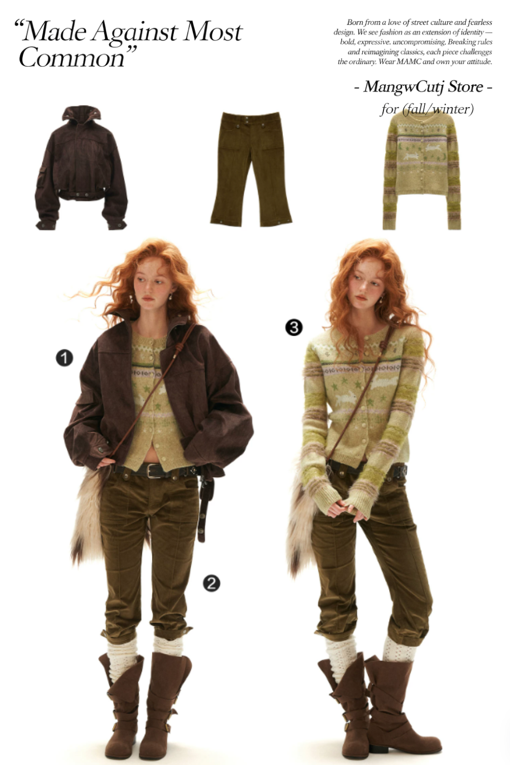 MAMC - Green Fair Isle Rabbit Knit Cardigan