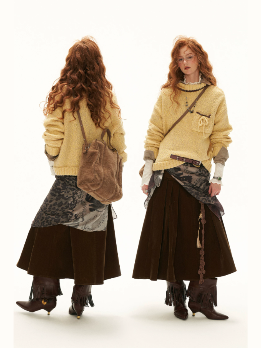 MAMC - Yellow Wool-Blend Turtleneck Sweater with Drawstring Pocket