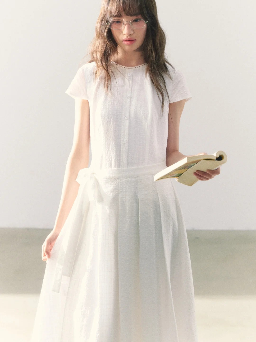 罐头粪便 - Summer Picnic Gingham Mini Dress – Short Sleeves & Waist Tie Detail