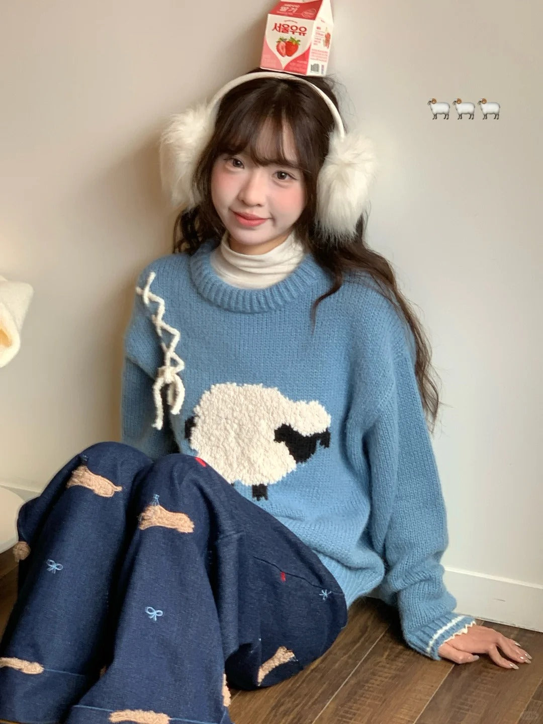 迭邦邦 - Blue Ribbon Bow Sweater