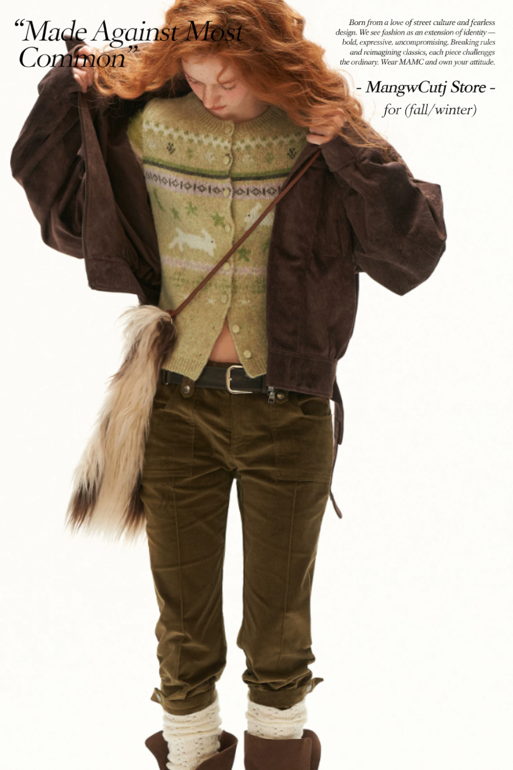 MAMC - Green Fair Isle Rabbit Knit Cardigan