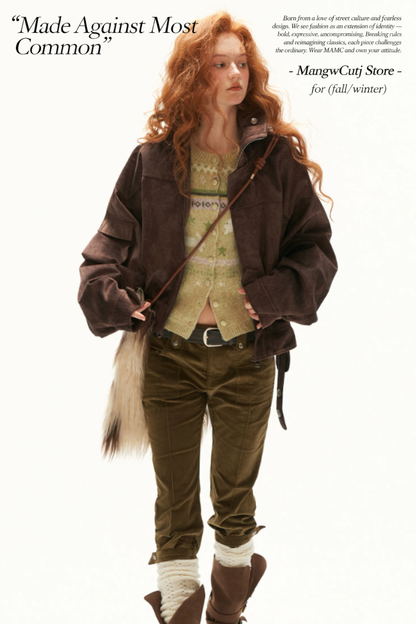 MAMC - Green Fair Isle Rabbit Knit Cardigan