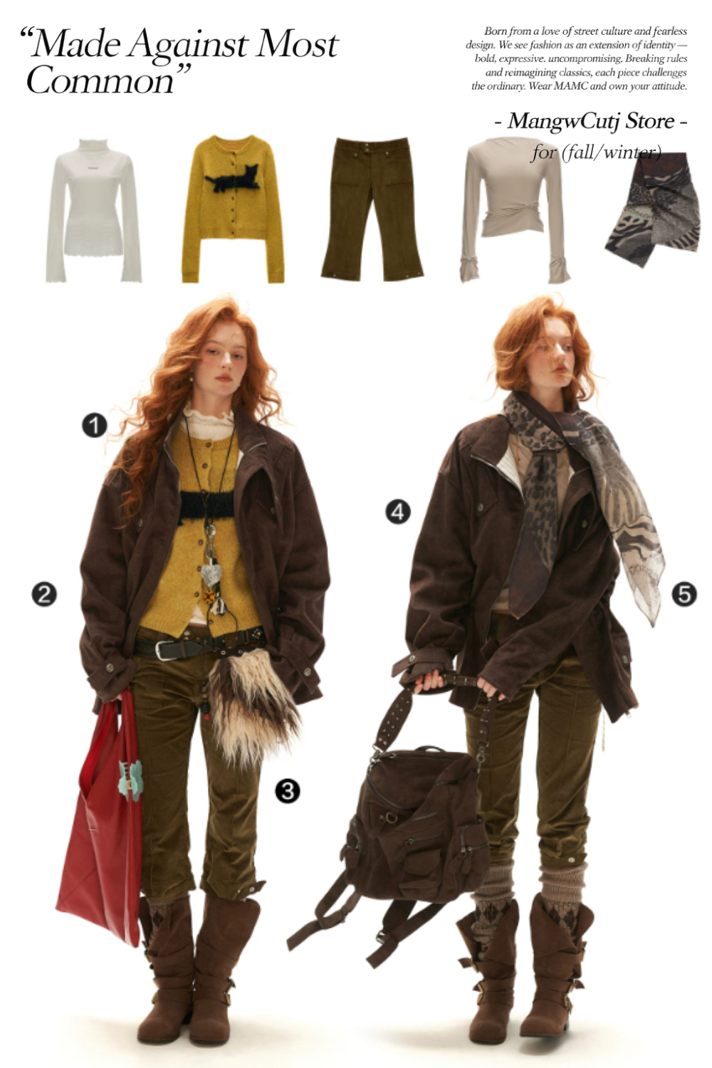 MAMC - Brown Faux Suede Utility Jacket with Adjustable Drawstring Waist