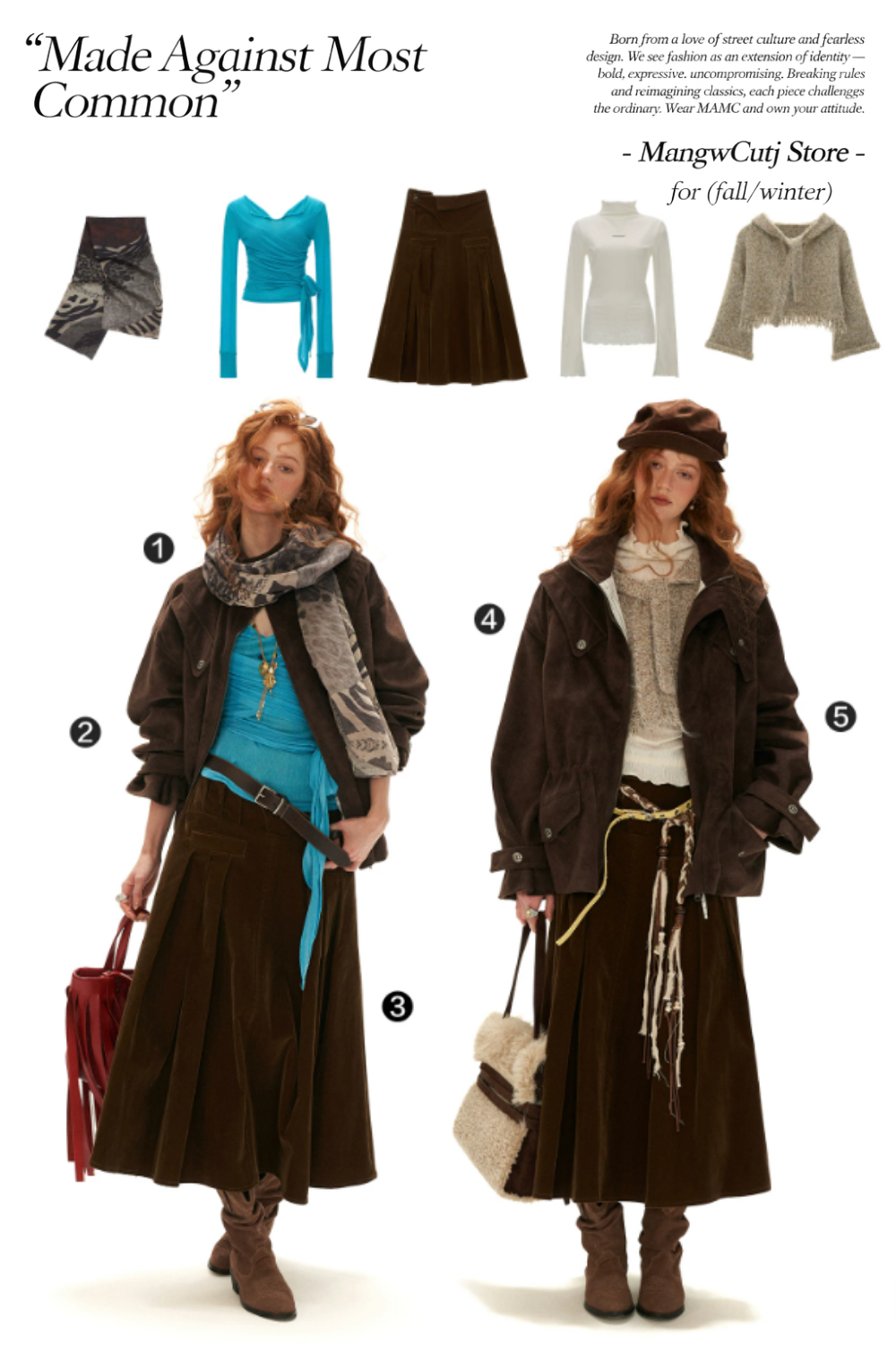 MAMC - Brown Faux Suede Utility Jacket with Adjustable Drawstring Waist