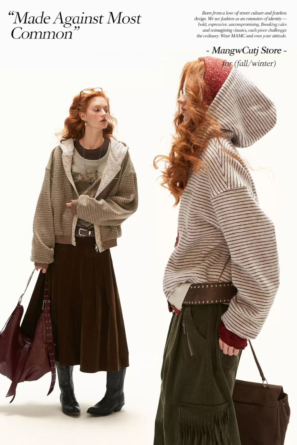 MAMC - Ivory Faux-Layered Striped Hooded Knit Sweatshirt
