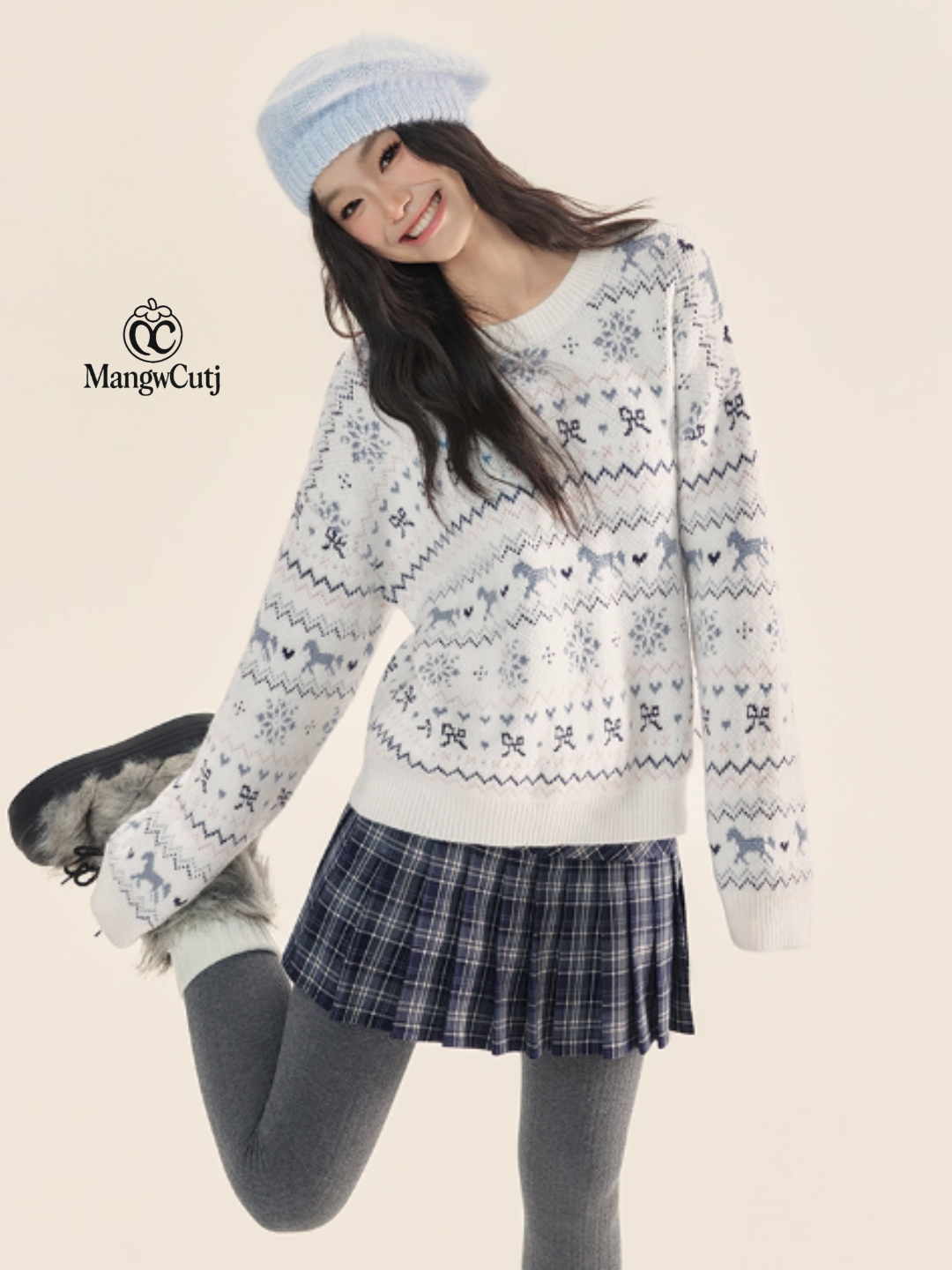EPTISON - Vintage Fair Isle Knit Sweater – Soft Girl Retro Pullover