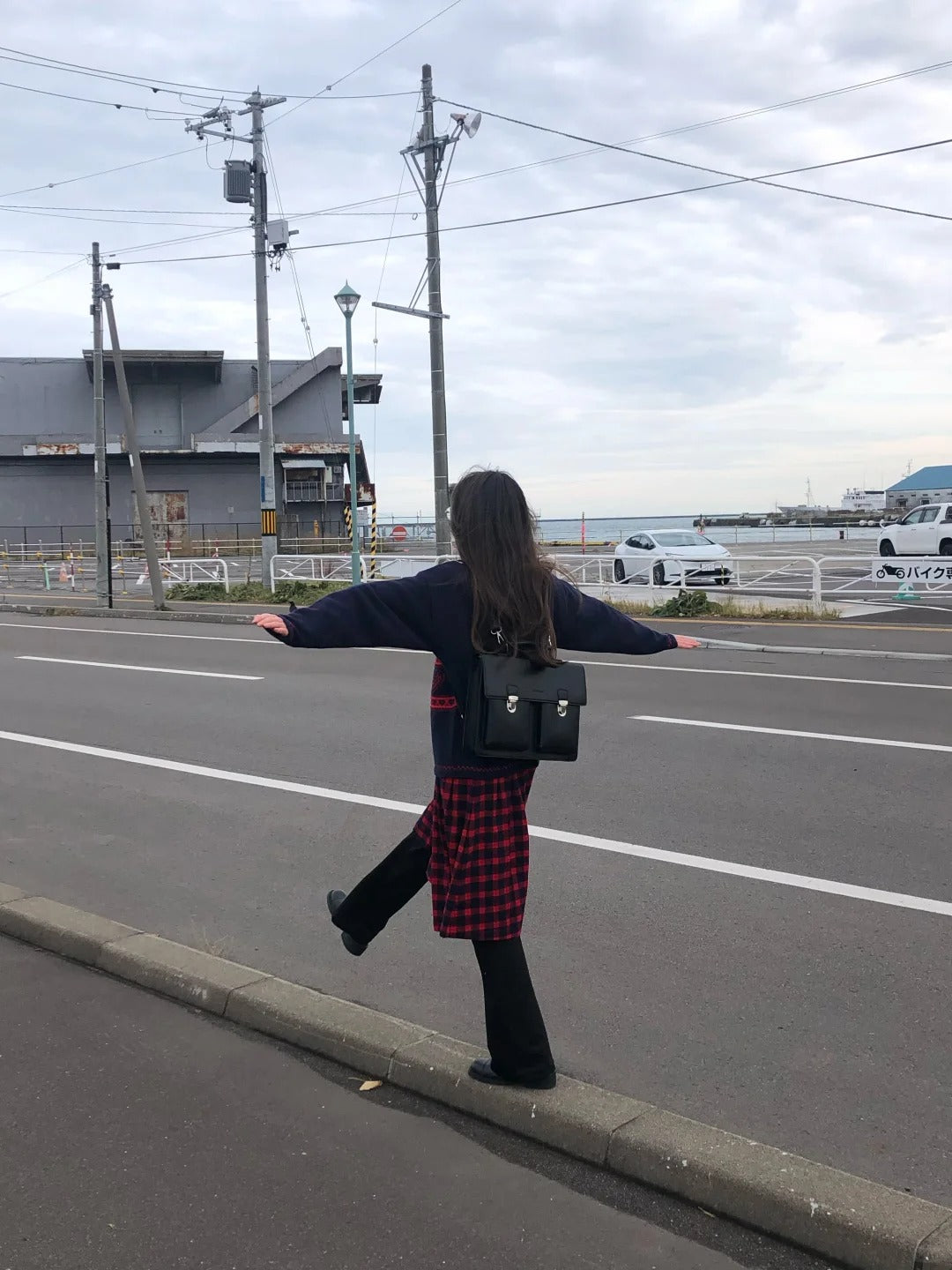 Zzouu - Cozy Dark Blue Heart Pullover Sweater