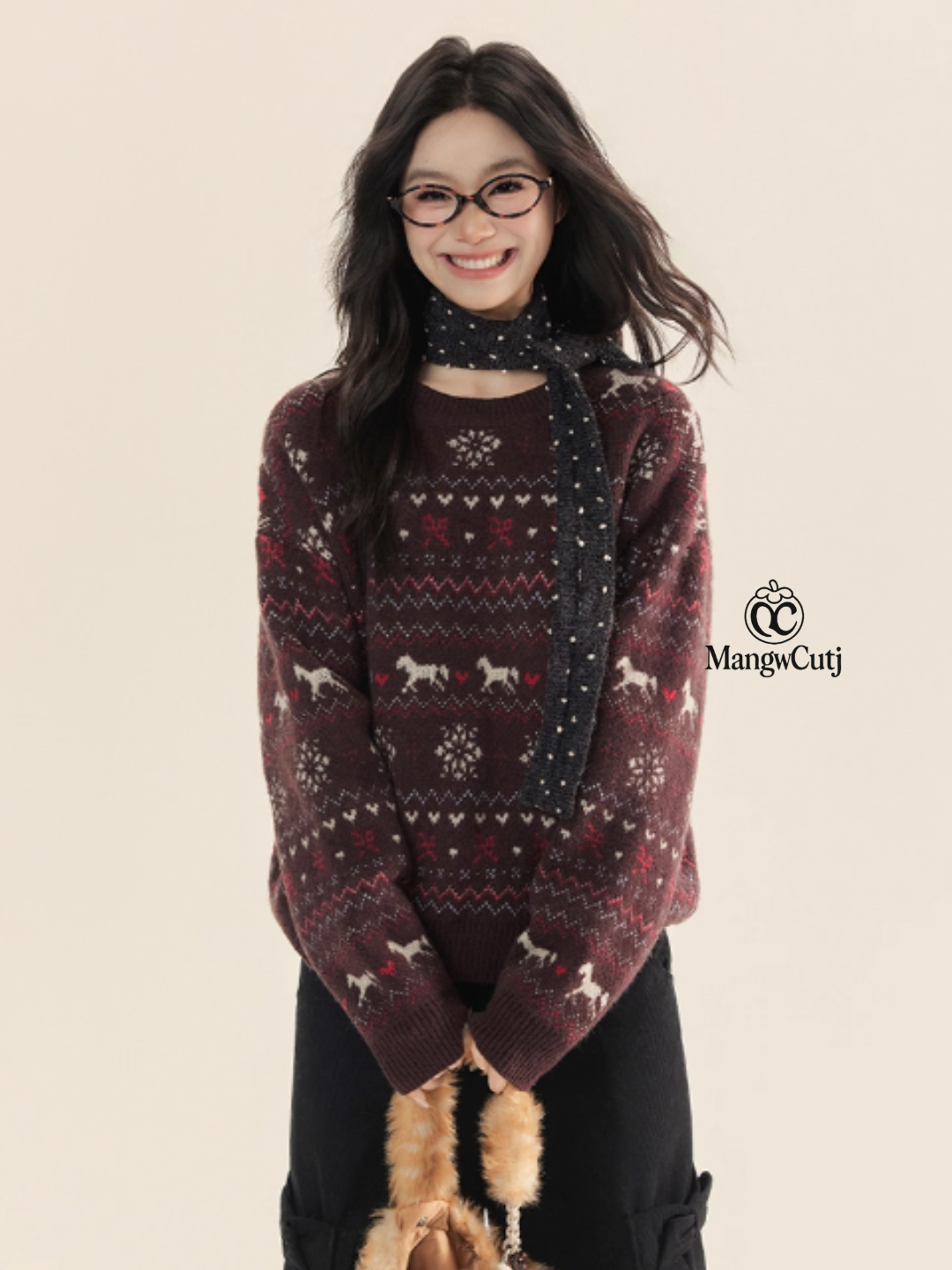 EPTISON - Vintage Fair Isle Knit Sweater – Soft Girl Retro Pullover