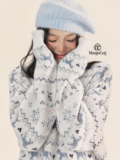 EPTISON - Vintage Fair Isle Knit Sweater – Soft Girl Retro Pullover