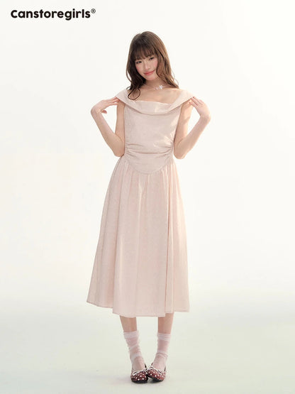 Polka Stardust Off-Shoulder Midi Dress LL2026097