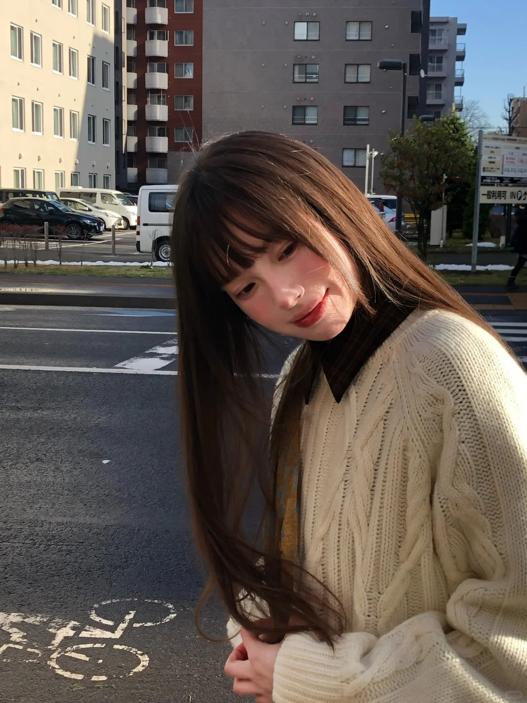 Zzouu - Plain Knitted Sweater - Red and White