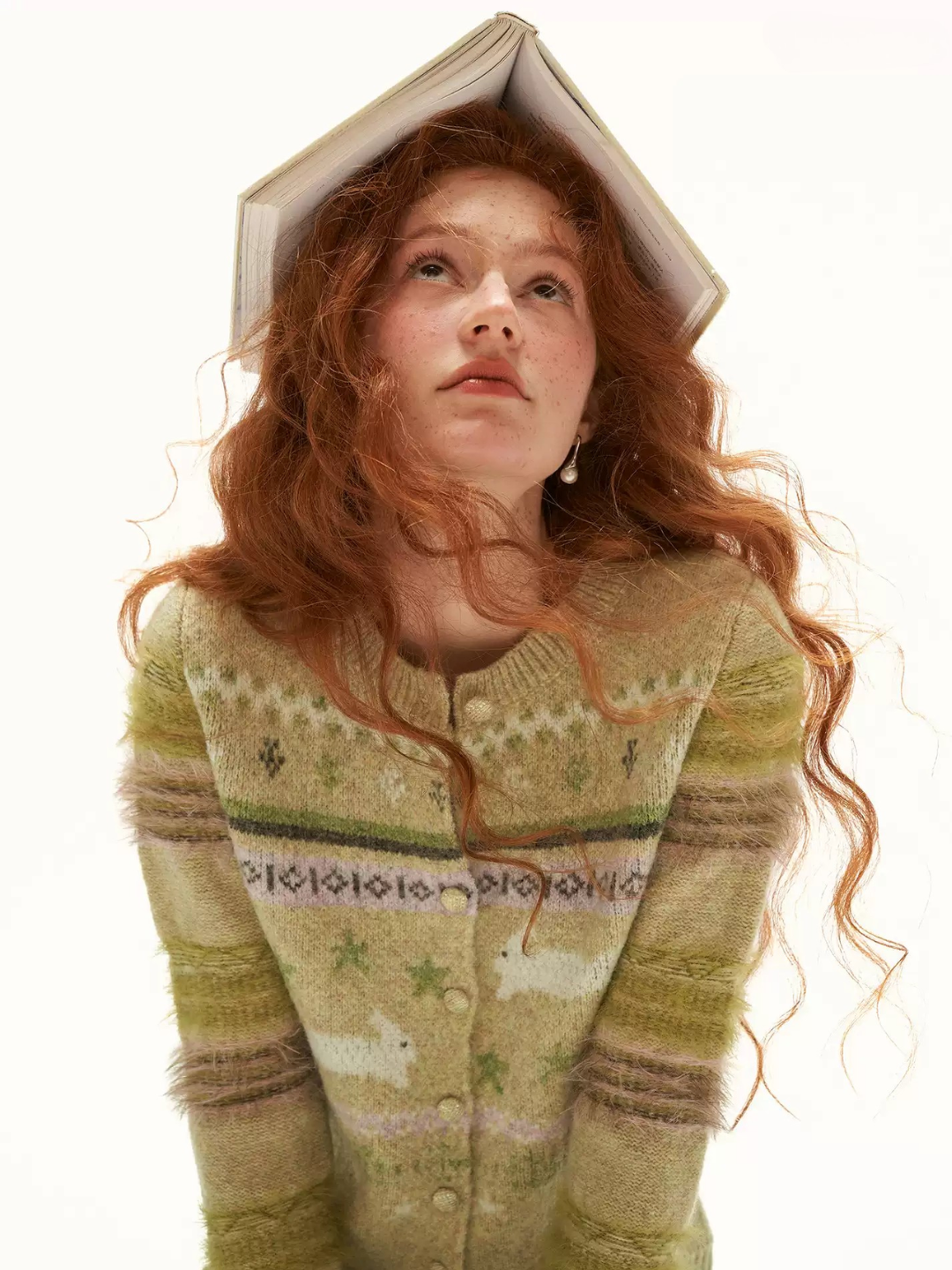 MAMC - Green Fair Isle Rabbit Knit Cardigan