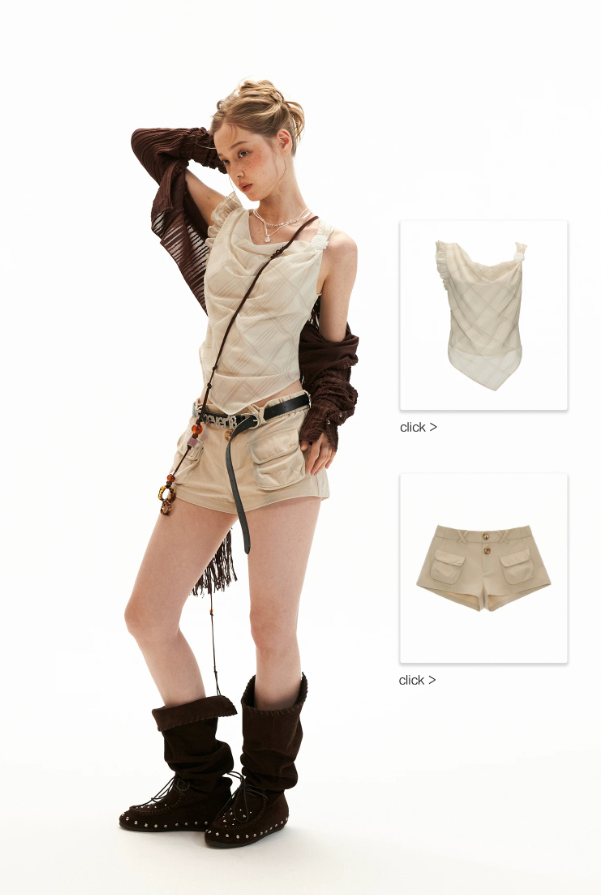 Asymmetrical Shell Button Draped Cami Top