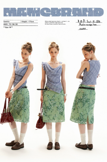 Asymmetrical Shell Button Draped Cami Top