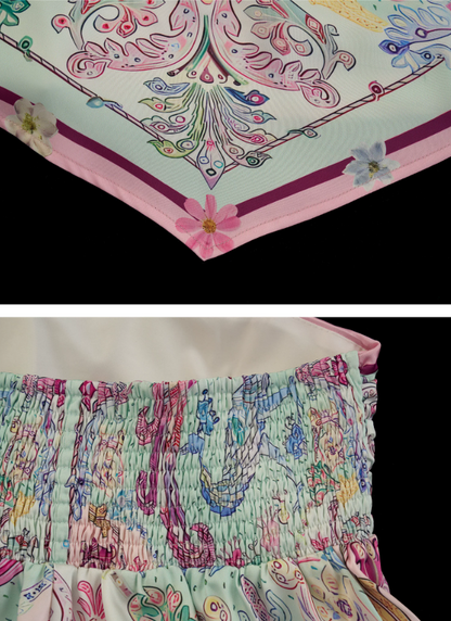 Blush Phoenix Paisley Scarf-Hem Cami Top