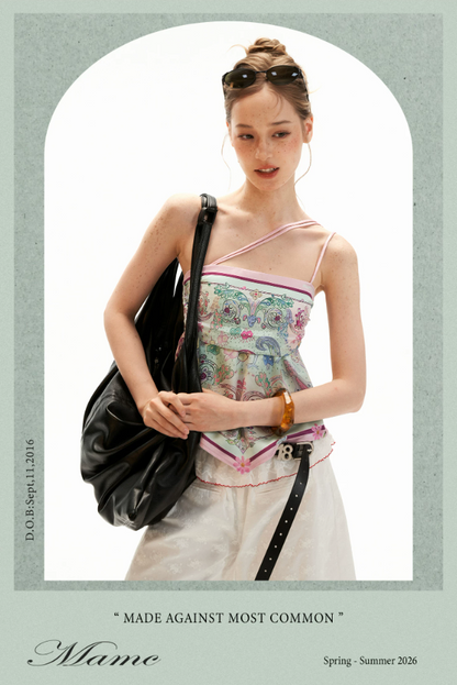 Blush Phoenix Paisley Scarf-Hem Cami Top