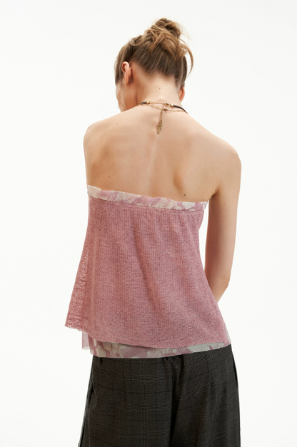 Blush Pink Phoenix Paisley Scarf-Hem Cami Top