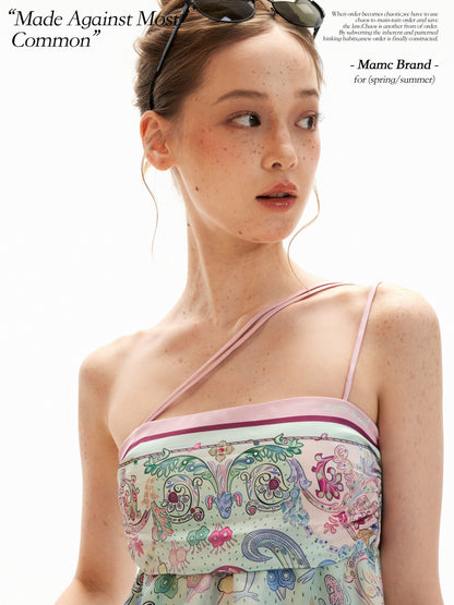 Blush Phoenix Paisley Scarf-Hem Cami Top