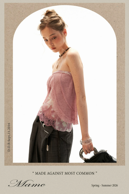 Blush Pink Phoenix Paisley Scarf-Hem Cami Top