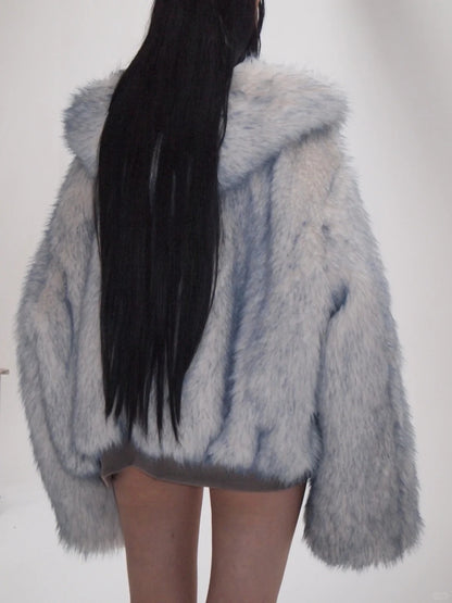 Muirgen - Frostbyte Faux Fur Bomber — Dual-Sided Suede Streetwear Jacket