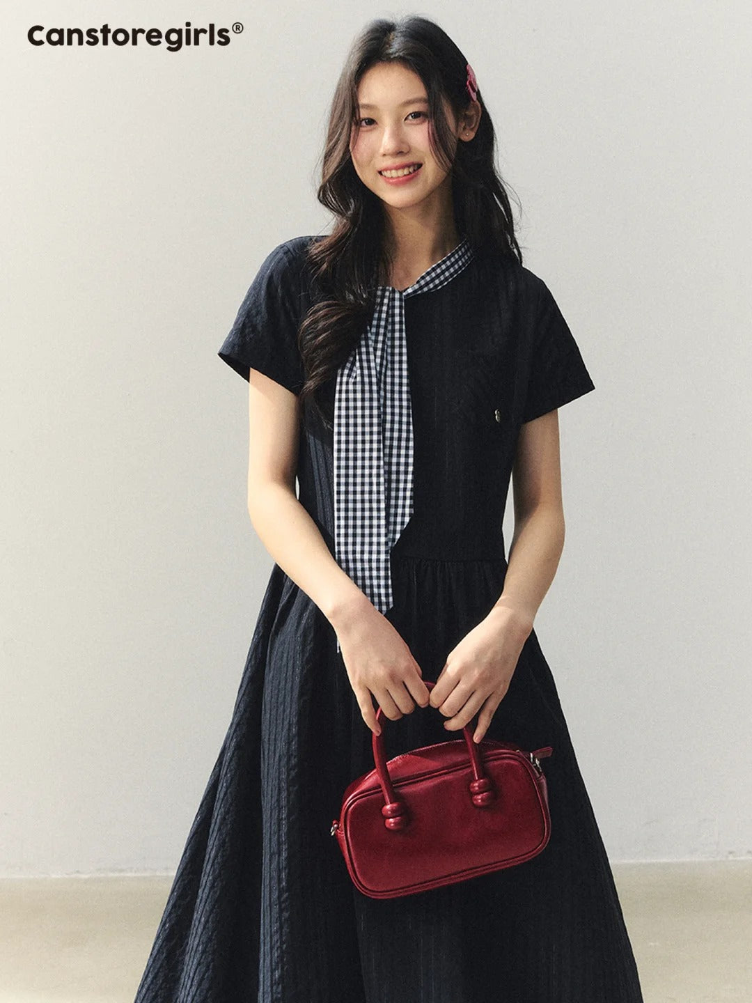 "Summer Ribbon Letter" Tie-Neck Preppy Dress LL2026016 (2nd Lookbook)