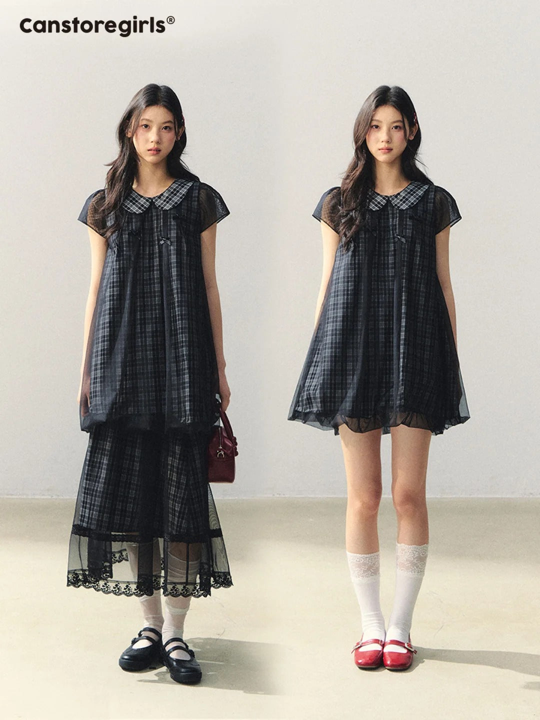 "Soft Check Reverie" Plaid Top, Skirt & Shorts Set LL2026014