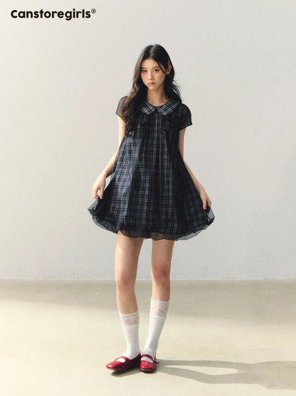 "Soft Check Reverie" Plaid Top, Skirt & Shorts Set LL2026014