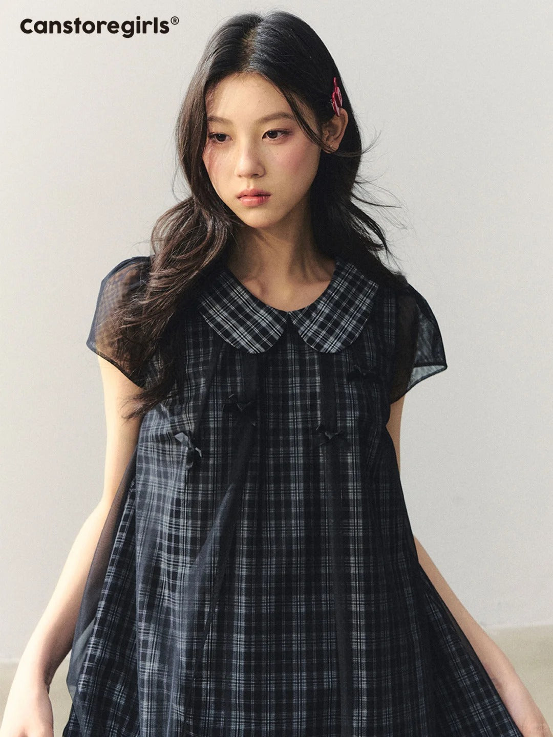 "Soft Check Reverie" Plaid Top, Skirt & Shorts Set LL2026014