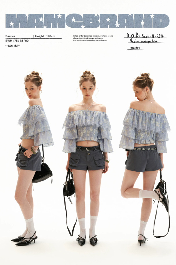 Lavender Floral Off-Shoulder Ruffle Crop Top
