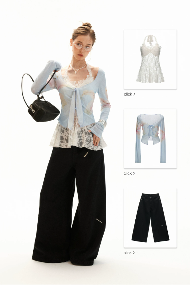 Lily Print Tie-Front Cardigan & Lace Halter Cami Set