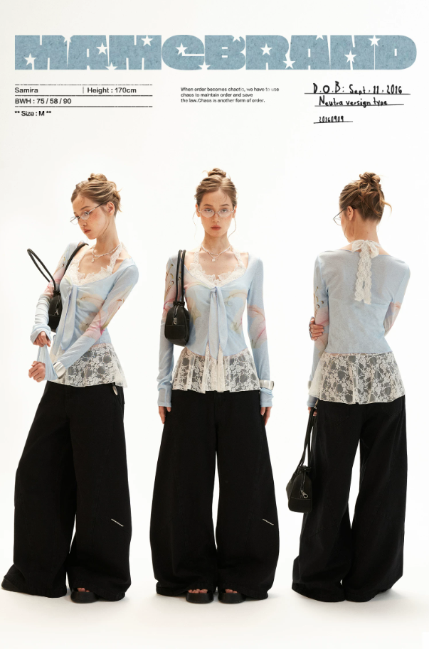 Lily Print Tie-Front Cardigan & Lace Halter Cami Set
