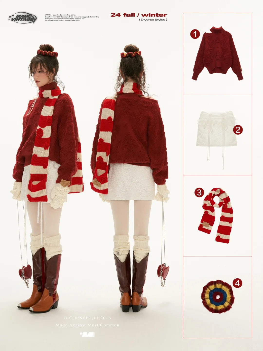 MAMC - Signal Red Monogram Sweater