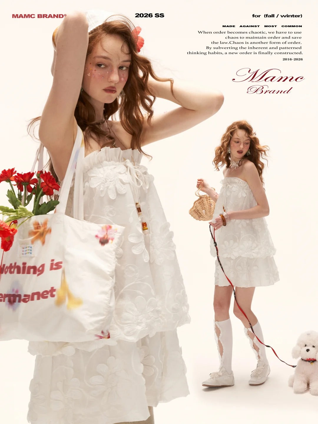 "Pure Bloom Mood" 3D Floral Strapless Mini Dress WE944