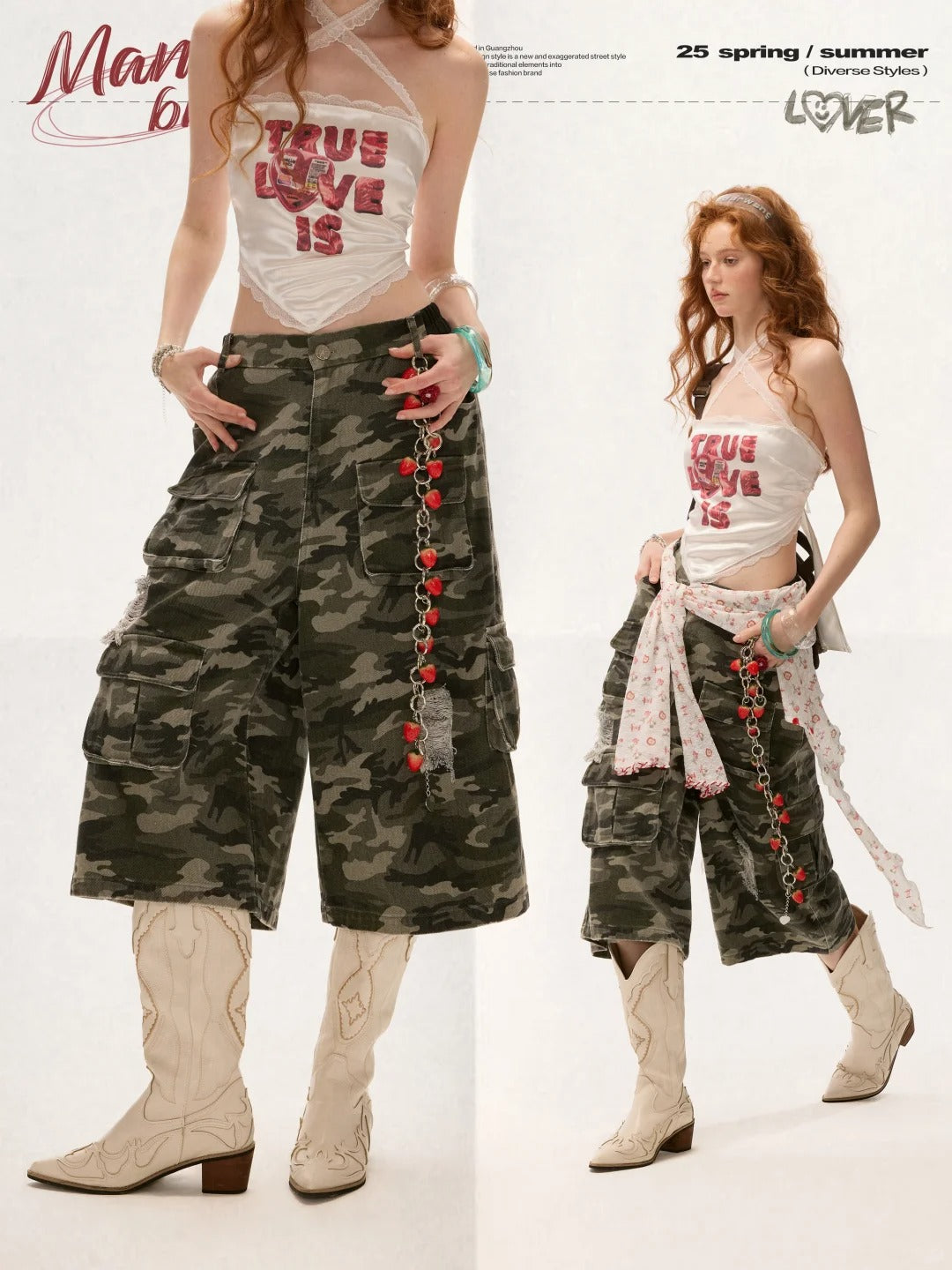 MAMC - Camo Utility Denim Shorts