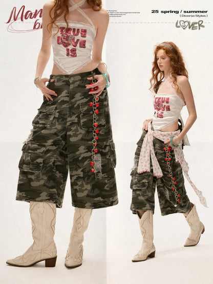 MAMC - Camo Utility Denim Shorts
