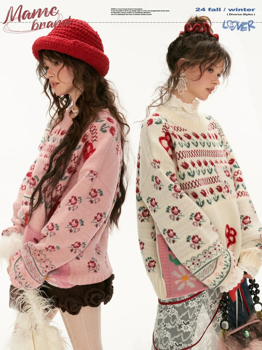 MAMC - Enchanted Flower Patchwork Sweater