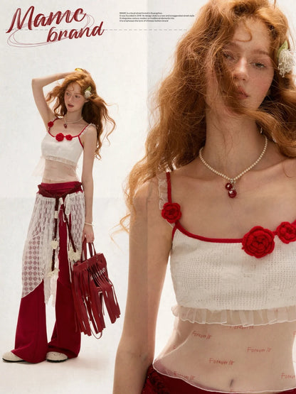MAMC - "Forever 18" Layered Crochet-Lace Cami