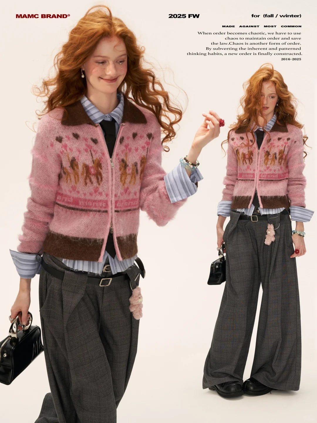 MAMC - Pink Carousel Pony Zip-Up Cardigan WE843