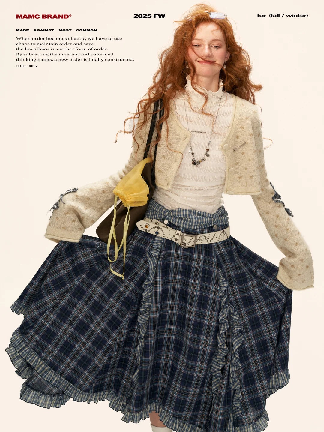 MAMC - Star Patch Cropped Knit Cardigan (Frosted Cream)