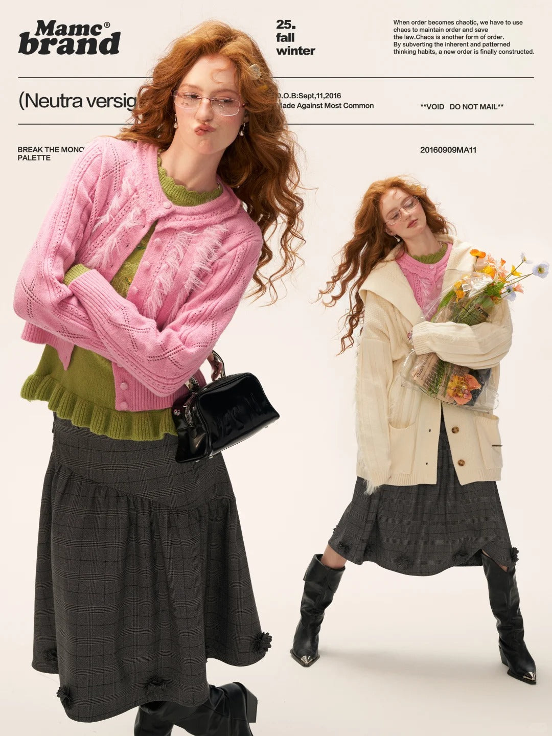 MAMC - Ruffled Collar Knit Cardigan (Soft Pink)