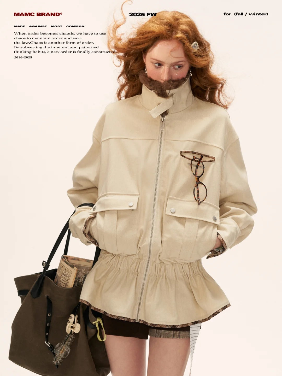 MAMC - Off-White Detachable Fur Collar Utility Jacket WE855