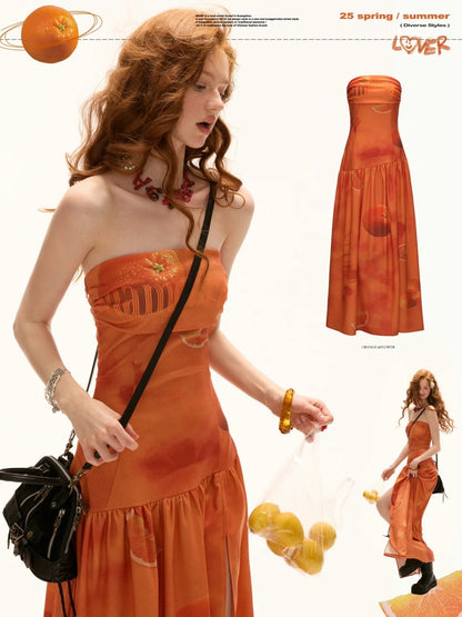 MAMC - Citrus Escape Strapless Dress